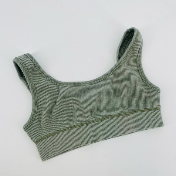 skims Other - Skims Green Ribbed Scoop Neck Bralette
